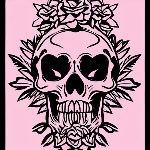 Image similar to rose n skull tattoo vector art