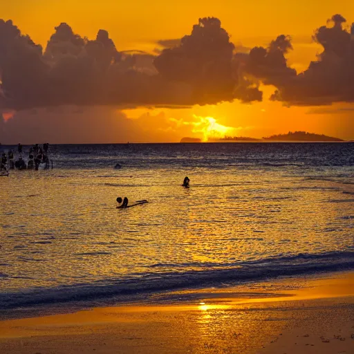 Prompt: boracay beach in the golden hour, XF IQ4, 150MP, 50mm, F1.4, ISO 200, 1/160s, natural light, Adobe Photoshop, Adobe Lightroom, photolab, Affinity Photo, PhotoDirector 365