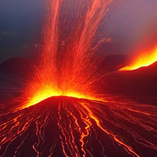 Prompt: a volcanic eruption, cinematic