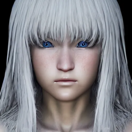 Prompt: Photorealistic 3D portrait of Griffith from berserk, Unreal Engine