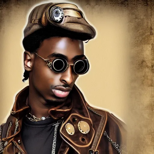 Image similar to playboi carti in steampunk style digital art 4 k the detailed super realistic