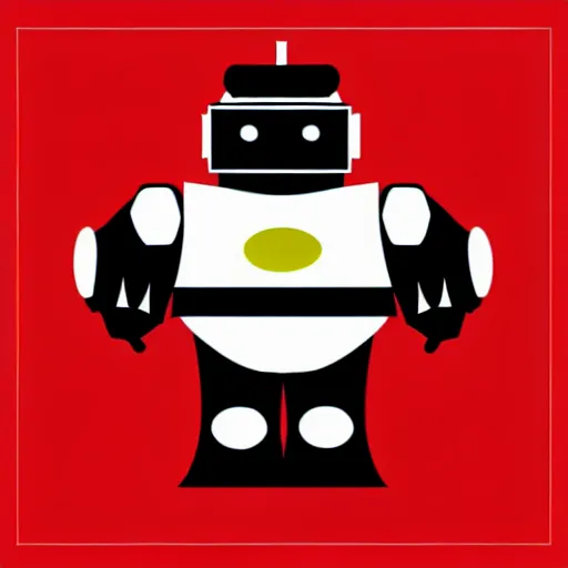 Prompt: vector art logo of a very fat robot