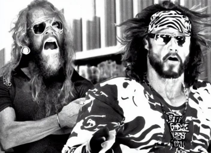 Prompt: film still of Randy Savage as Nada in They Live 1988