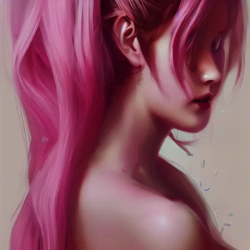 Image similar to teen girl, pink hair, gorgeous, amazing, elegant, intricate, highly detailed, digital painting, artstation, concept art, sharp focus, illustration, art by ross tran