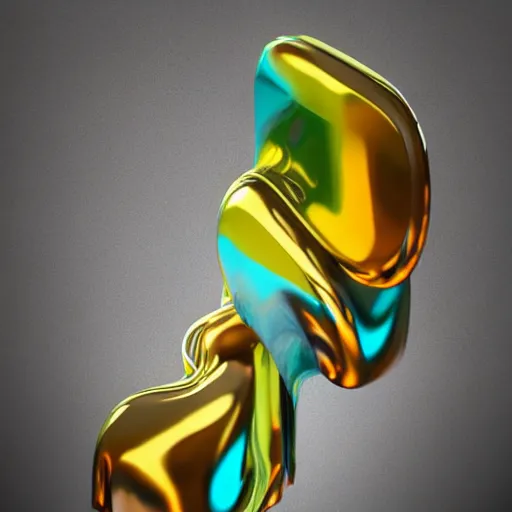 Image similar to abstract impossible chrome drippy sculpture fine art jewelry, concept art, 3D object, octane render, unreal engine, album art, by Alberto Seveso