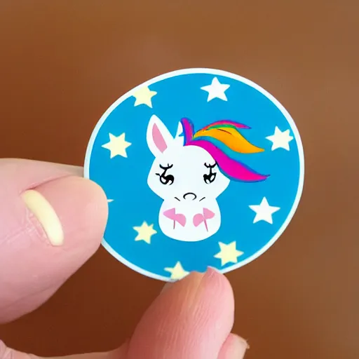 Image similar to cute unicorn sticker for kids