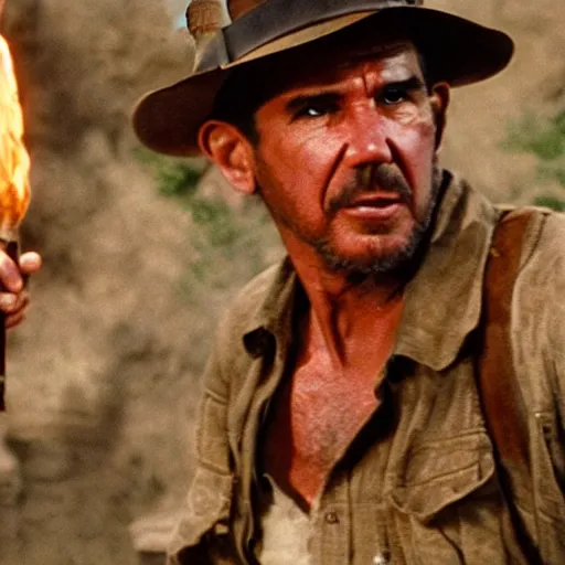 Image similar to Terry A Davis as indiana jones in raiders of the lost ark, 8k resolution, full HD, cinematic lighting, award winning, anatomically correct