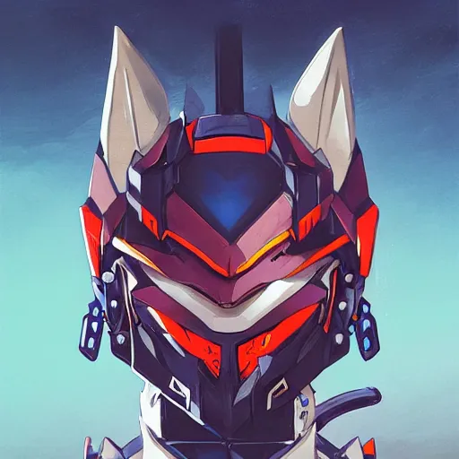 Image similar to a portrait of a stunning beautiful vampire fox gundam pilot, with an intricate, detailed, urban inspired hiphop afro futuristic helmet, vector behance hd jesper ejsing, rhads, makoto shinkai, lois van baarle, ilya kuvshinov, rossdraws, hd, 3 2 k, ilya kuvshinov, gustav klimt