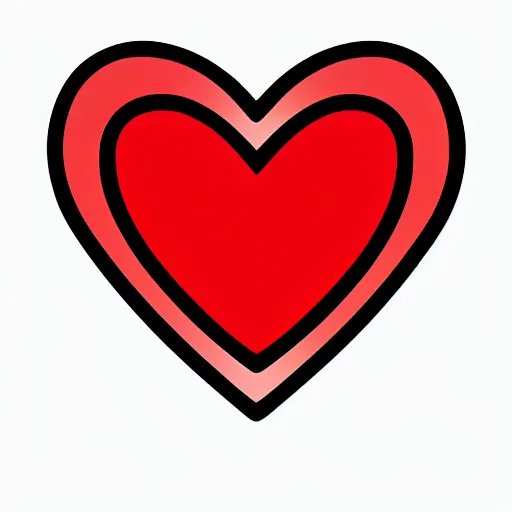 Image similar to a red heart icon. minimalistic. no background. solid colors. cell shading, hight contrast, tichk contours