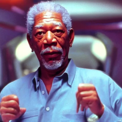 Image similar to a still of Morgan Freeman as the Dude in the bowling alley in The Big Lebowski (1998)