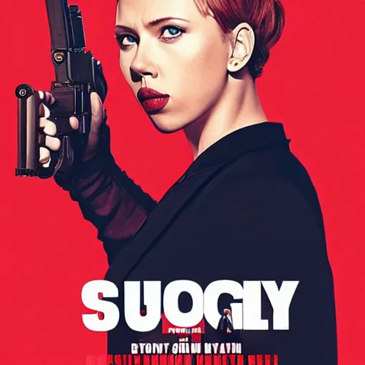 Prompt: scarlet johansson as 007, gritty, movie poster