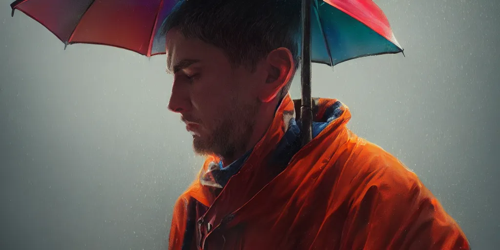 Prompt: man exhibitionist in raincoat, detailed, full of colour, cinematic lighting, trending on artstation, hyperrealistic, focused, extreme details, cinematic, reg rutkowski, fantasy art, concept art, sharp focus