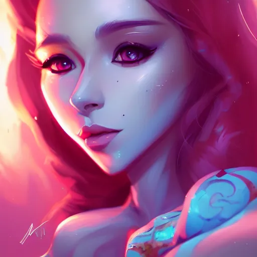 Image similar to a portrait of a beautiful bikini model, art by lois van baarle and loish and ross tran and rossdraws and sam yang and samdoesarts and artgerm, digital art, highly detailed, intricate, sharp focus, Trending on Artstation HQ, deviantart, unreal engine 5, 4K UHD image