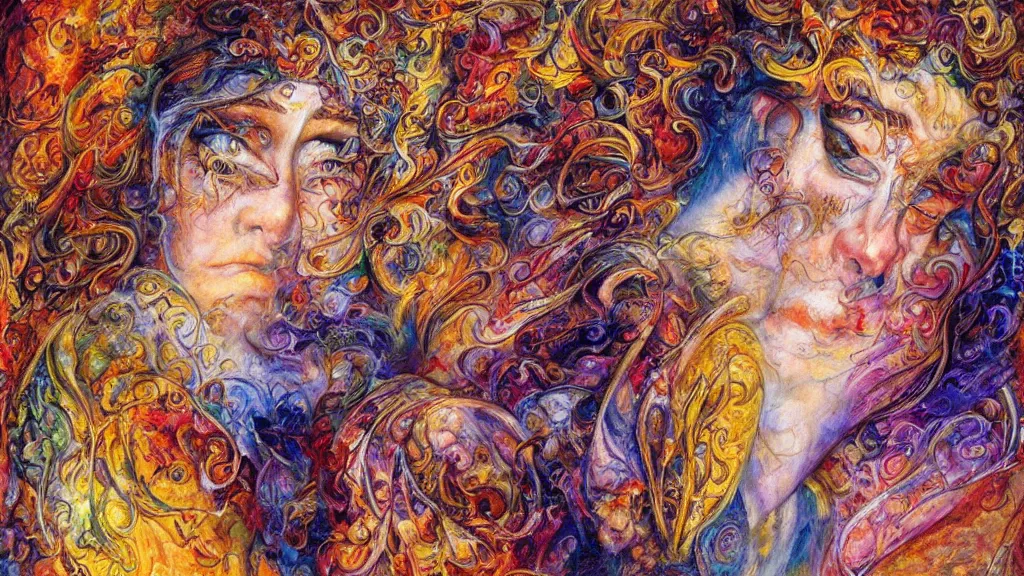 Prompt: self portrait by Josephine Wall.