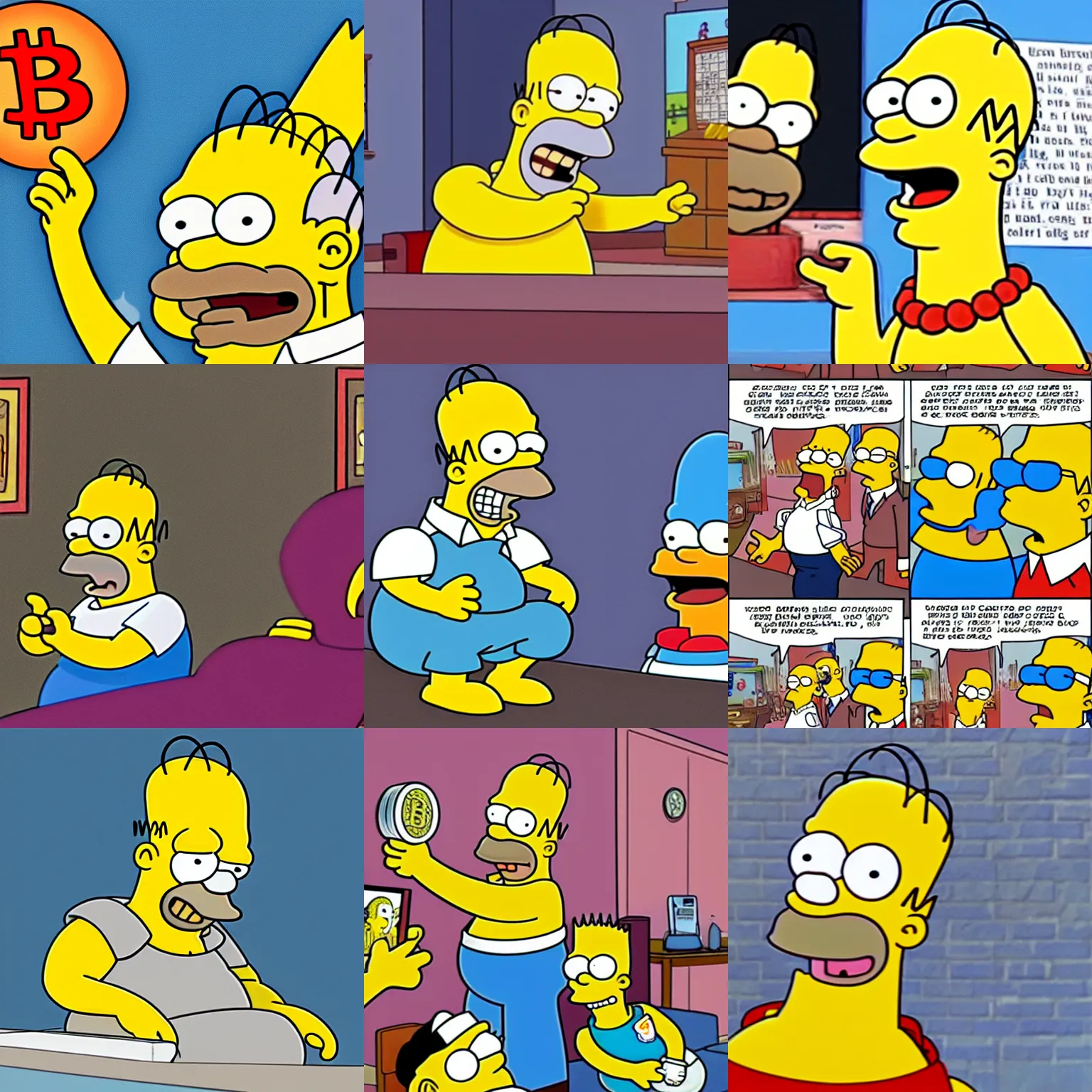 Prompt: homer simpson reacting to the crash of bitcoin