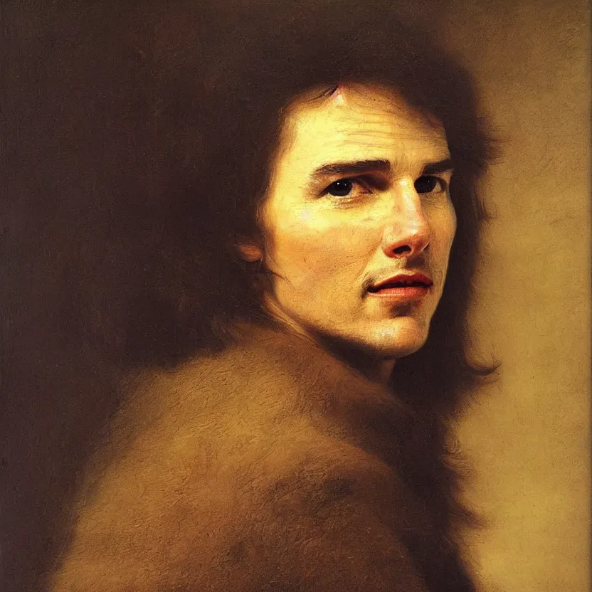 Prompt: A beautiful portrait of Tom Cruise by Rembrandt van Rijn; masterpiece; masterpiece; masterpiece; masterpiece; masterpiece