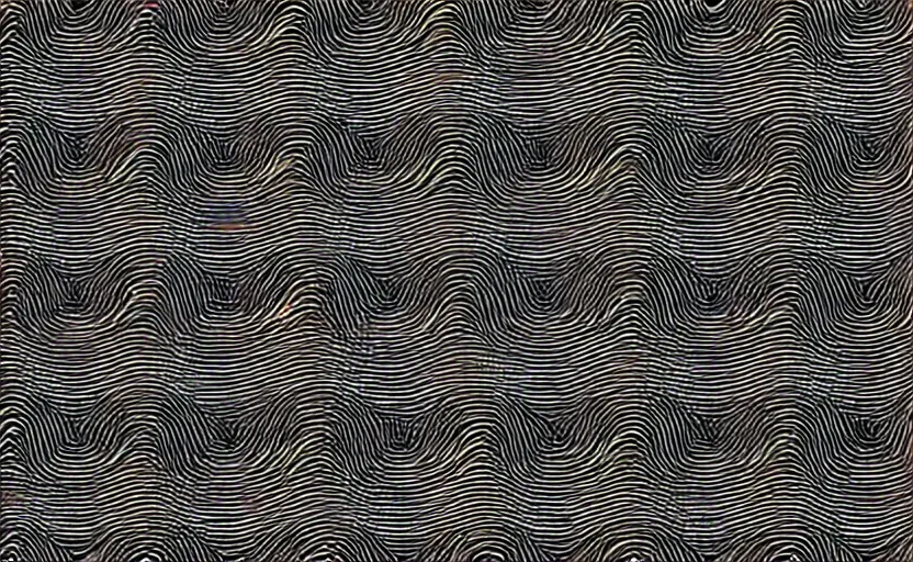 Image similar to converging some waves never overlapping but approaching infinitely close, thick black ink, warped perlin noise pattern