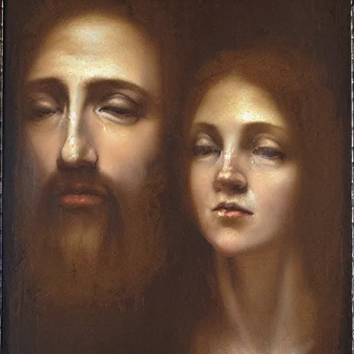 Image similar to jesus and mary by nicola samori