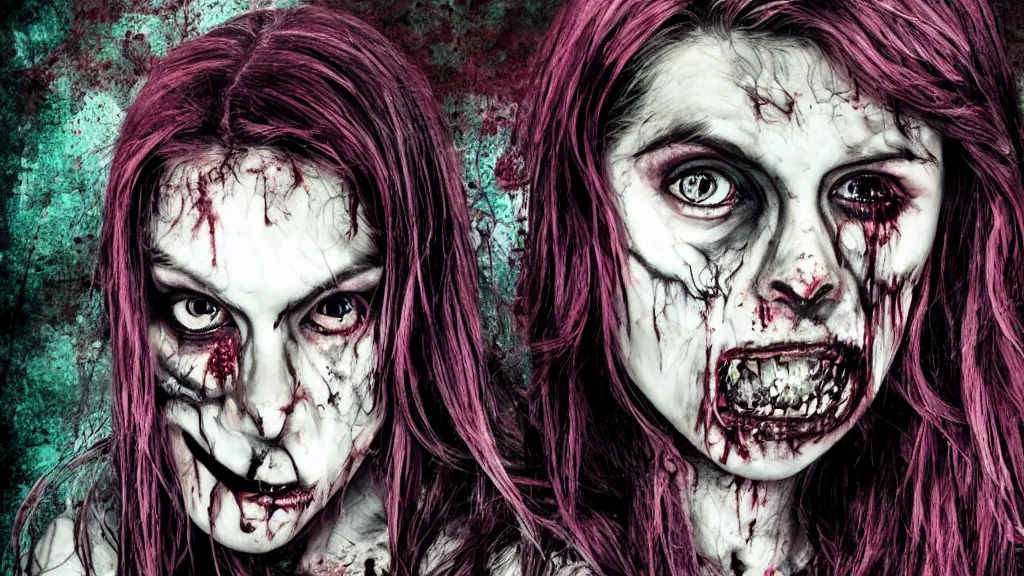 Image similar to beautiful zombie girl in the style of Peter Driben