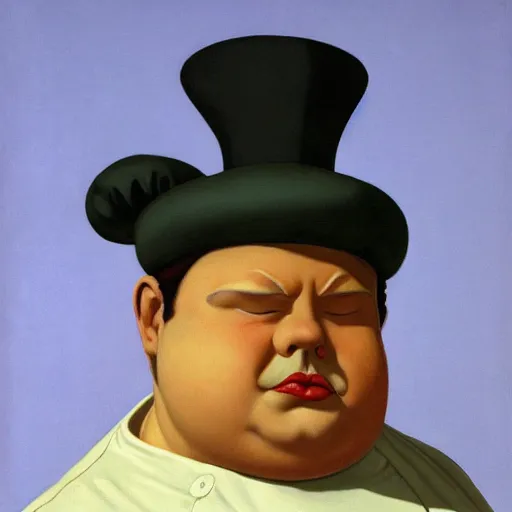 Image similar to a very fat chef offers you cheese by Raphael, Hopper, and Rene Magritte. detailed, romantic, enchanting, trending on artstation.