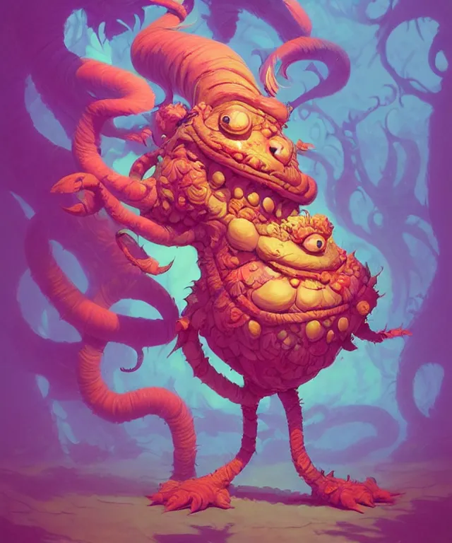 Prompt: a xanathar creature in a dr seuss artstyle, adorable and whimsical,, fantasy, elegant, bloom effect, rim light, digital painting, artstation, unreal engine, octane render, concept art, matte, sharp focus, vibrant colors, high contrast, illustration, art by james jean and justin gerard and josan gonzalez