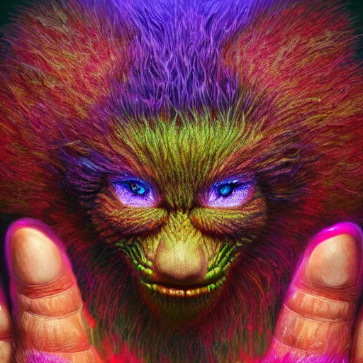 Prompt: colossal fluffy micro organism, by alex grey, fantasy, vivid colors, sharp focus, digital art, hyper - realistic, 4 k, unreal engine, highly detailed, hd, dramatic lighting by brom, trending on artstation