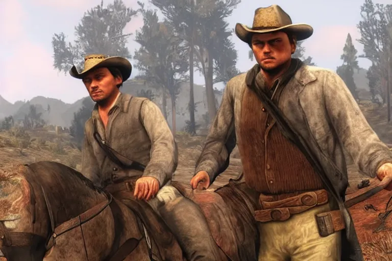 Image similar to leonardo de caprio in red dead redemption