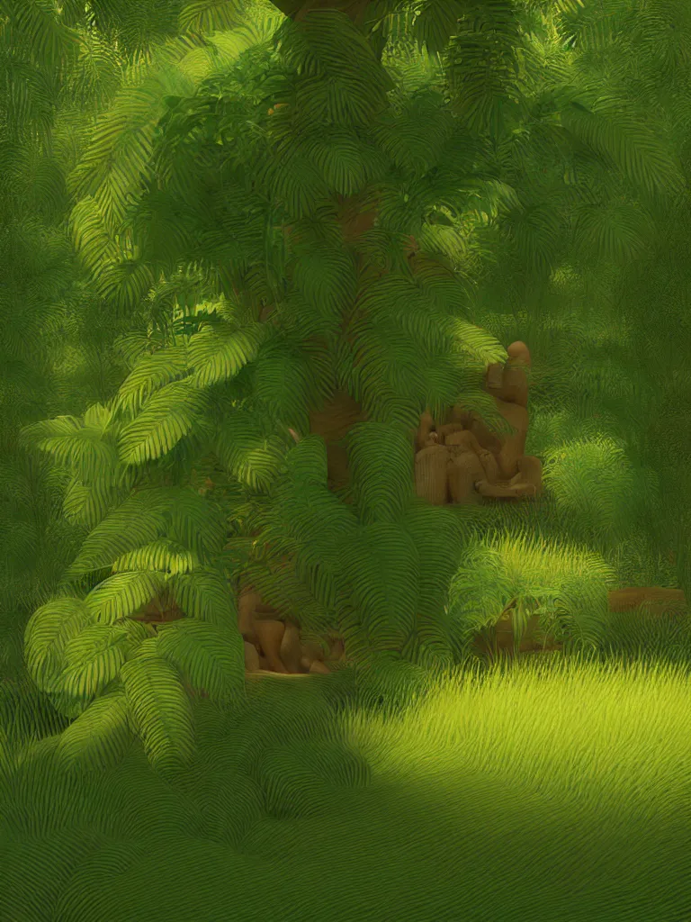 Prompt: simple primitive tube shape, textured with photorealistic human skin, photoreal details, straight smooth vertical, highly realistic bump map, surface painter, pixar renderman in the style of henri rousseau