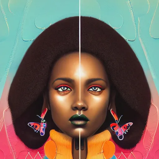 Image similar to Stockholm city portrait, black girl, Pixar style, by Tristan Eaton Stanley Artgerm and Tom Bagshaw.