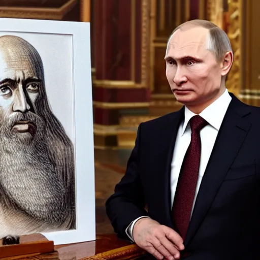 Image similar to vision of ezekiel!!!!! with vladimir putin, portrait