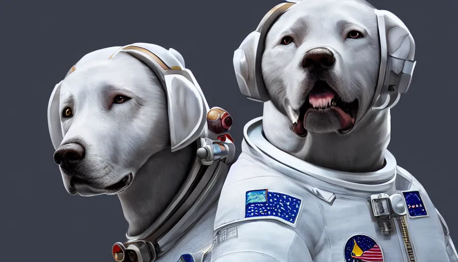 Prompt: Labrador who is an astronaut, hyperdetailed, artstation, cgsociety, 8k