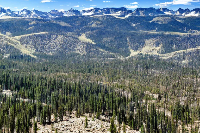 Prompt: A panoramaic view of Montana's wilderness