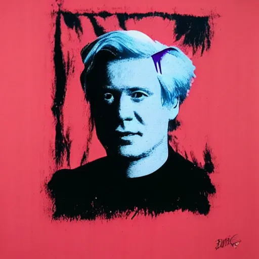 Image similar to boris karlof silk screen portrait by andy warhol, butcher billy style