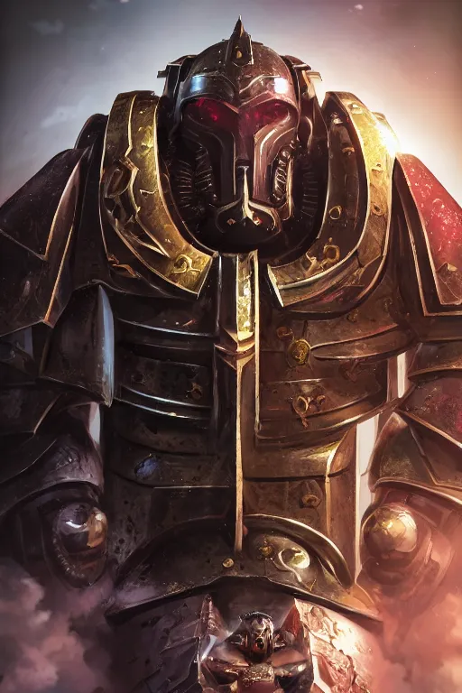 Image similar to armor portrait heros warhammer 4 0 k horus heresy fanart - the primarchs emperor by johannes helgeson animated with vfx concept artist & illustrator global illumination ray tracing hdr fanart arstation zbrush central hardmesh 8 k octane renderer comics stylized