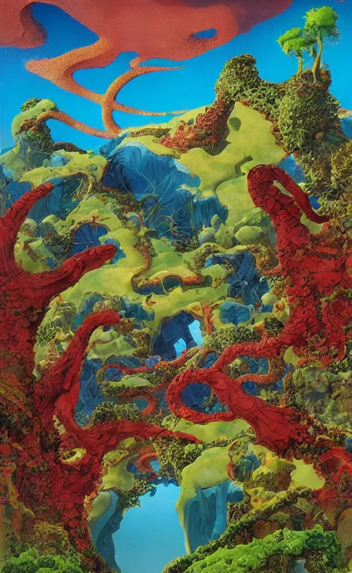 Image similar to the other world in the style of Roger Dean,