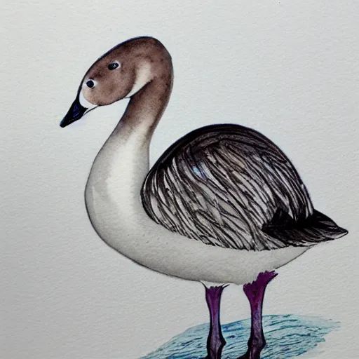 Image similar to watercolor pen goose