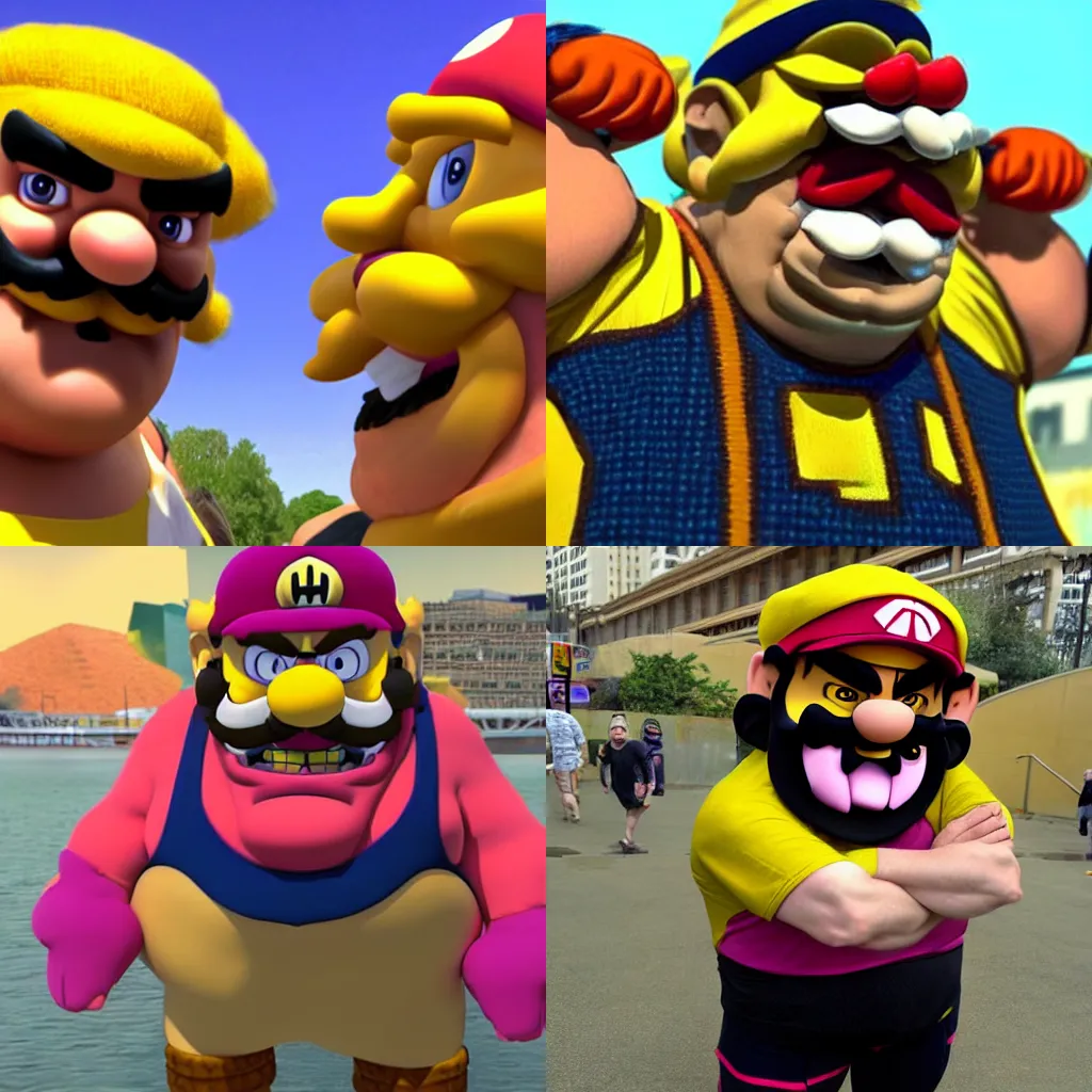 Prompt: Wario as giga chad, ultra-realistic