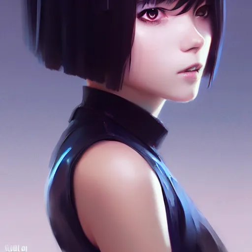 Image similar to elegant girl in urban outfit, cute fine face, rounded eyes, digital painting, fan art, pixiv, by Ilya Kuvshinov, katsuhiro otomo ghost-in-the-shell, magali villeneuve, artgerm, Jeremy Lipkin and Michael Garmash and Rob Rey