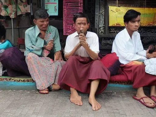 Prompt: indonesians smoking cigarettes