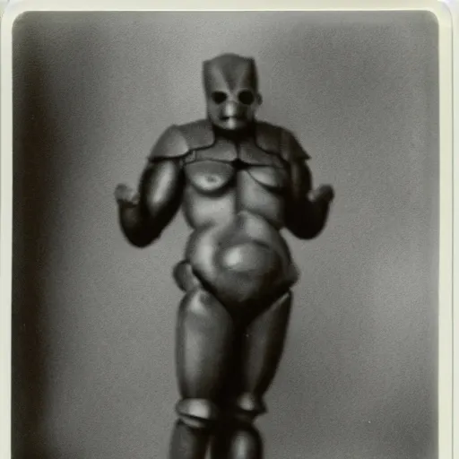 Image similar to polaroid of fantasy golem full body by Tarkovsky