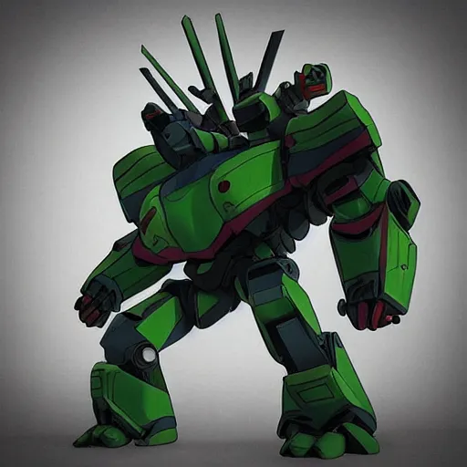 Image similar to “ninja turtle gigantic battle mech, Jaeger, 3d render, digital art”