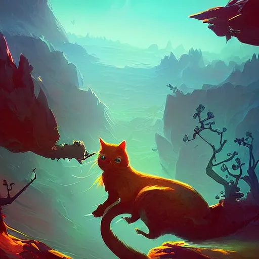 Prompt: a hybrid of cat and mouse, digital art fantasy art, highly detailed, art by asher brown durand, anton fadeev, james gurney, anato finnstark