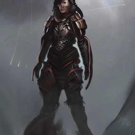 Image similar to scifi female warrior, portrait, d & d, science fiction, concept art, matte, sharp focus, illustration, concept art,