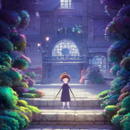 Image similar to a wholesome animation key shot of a 💎 medium shot, architecture, studio Ghibli, Pixar and Disney animation, sharp, very detailed, high resolution, inspired by Hayao Miyazaki, anime key art by Greg Rutkowski, Bloom, dramatic lighting