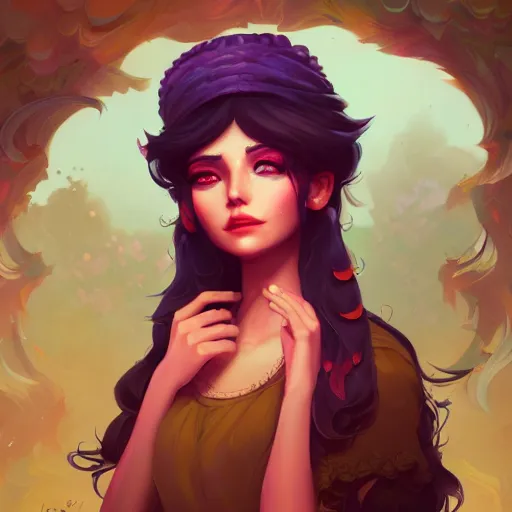 Image similar to a portrait of a beautiful gypsy, art by lois van baarle and loish and ross tran and rossdraws and sam yang and samdoesarts, digital art, highly detailed, intricate, sharp focus, Trending on Artstation HQ, deviantart, unreal engine 5, 4K UHD image