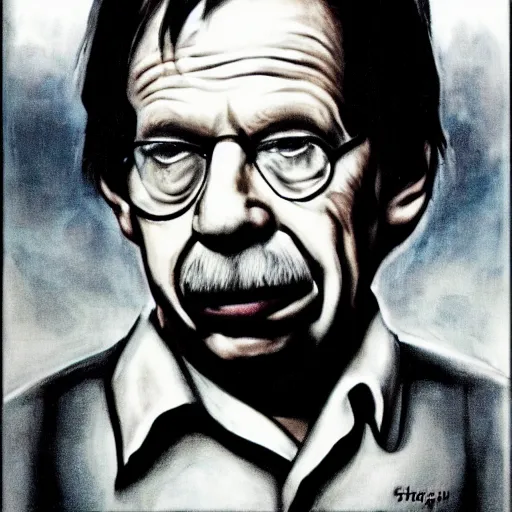 Prompt: portrait of vaclav havel as the it by stephen king