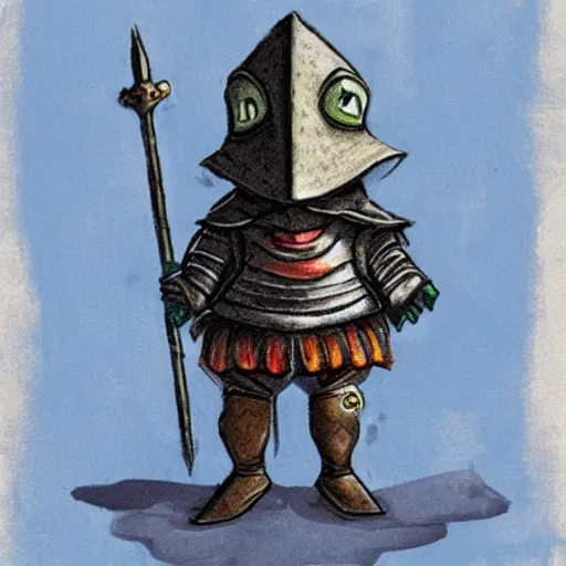 Prompt: toad dressed like a knight