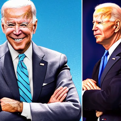 Prompt: president biden in the art style of the video game overwatch