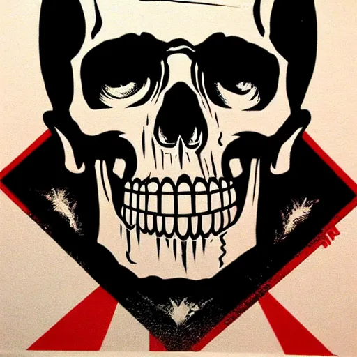 Image similar to skull, realistic. by shepard fairey