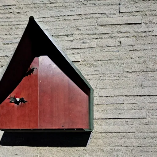 Image similar to a bat box designed by Le Corbusier